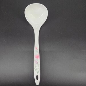 Superware Melamine Soup Ladle White Pink Floral Pattern SP 285 Made in Thailand